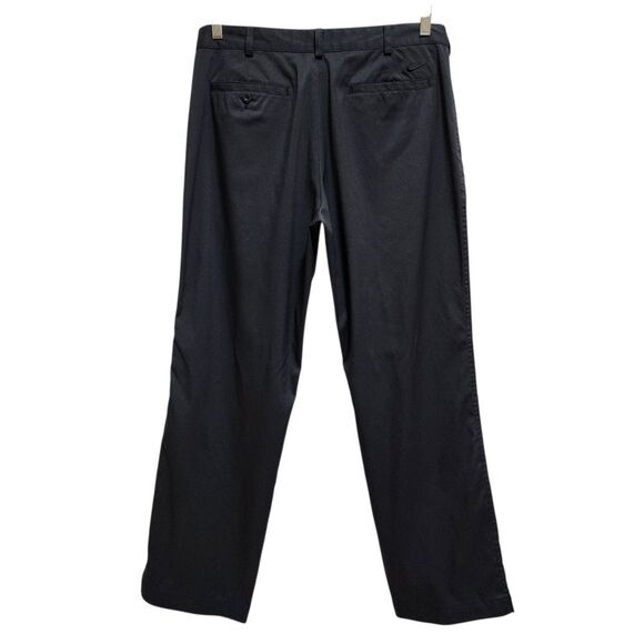 Nike Golf Pants Men 35x30 Black Flat Straight Dr- Fit Zip Stretch Performance - Picture 2 of 11
